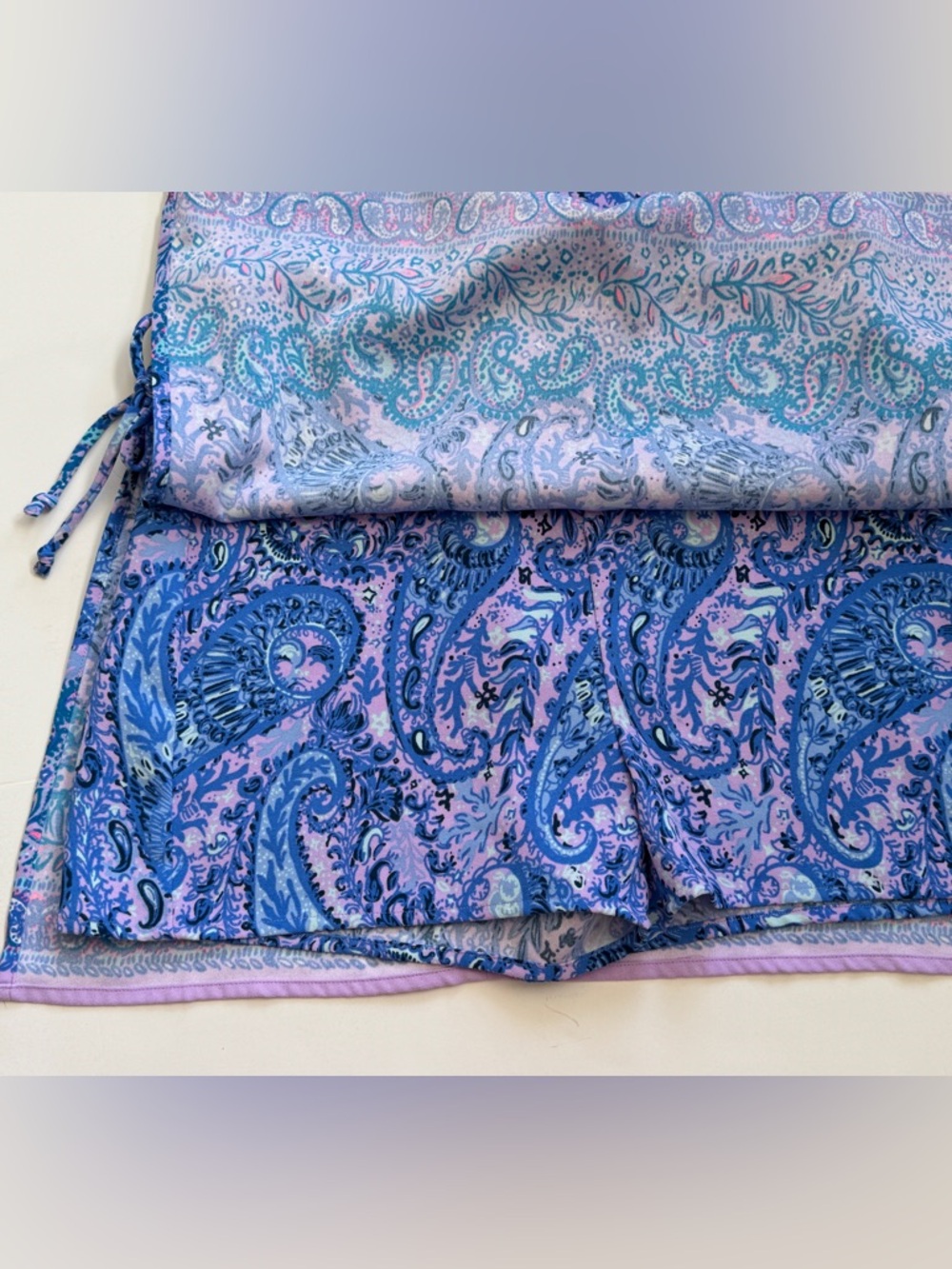 Lilly Pulitzer Women’s Romper Bennet Blue and Lavender Paisley  Size 2 - Picture 5 of 8